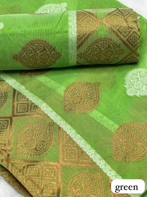 Green Colour Ac cotton Assamese  Mekhela Chador  Sador Mekhela 
