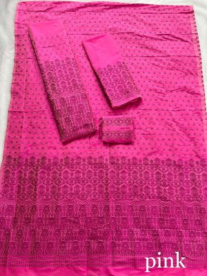 SuratBlouse Assamese Machine Weaving Mix Silk Pink Mekhela  Chador   Mekhela Sador