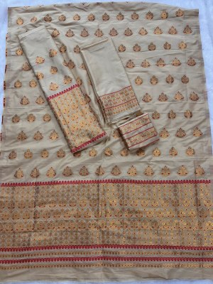 SuratBlouse Assamese Machine Weaving Mix Silk Mustrad  Mekhela  Chador   Mekhela Sador
