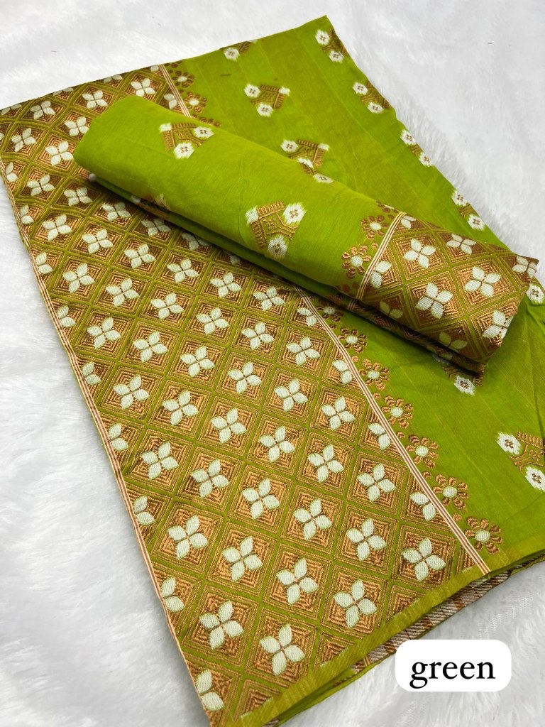 Green  Ac cotton Assamese  Mekhela Chador  Sador Mekhela 