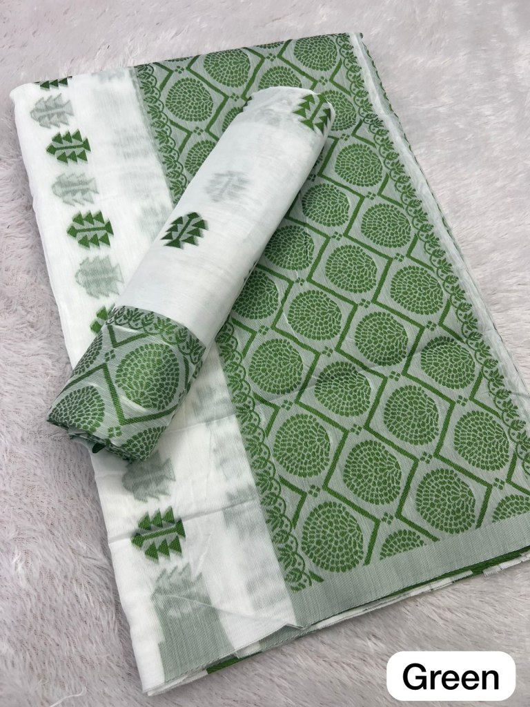 Green Ac cotton Assamese  Mekhela Chador  Sador Mekhela 