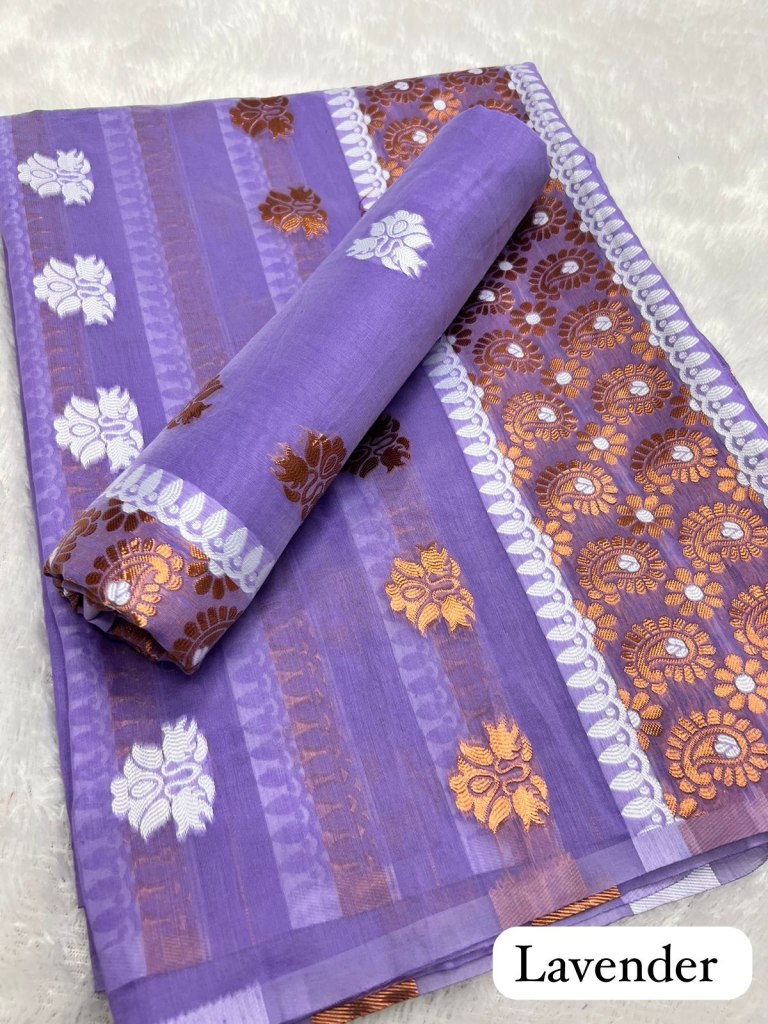 Lavender  Ac cotton Assamese  Mekhela Chador  Sador Mekhela 