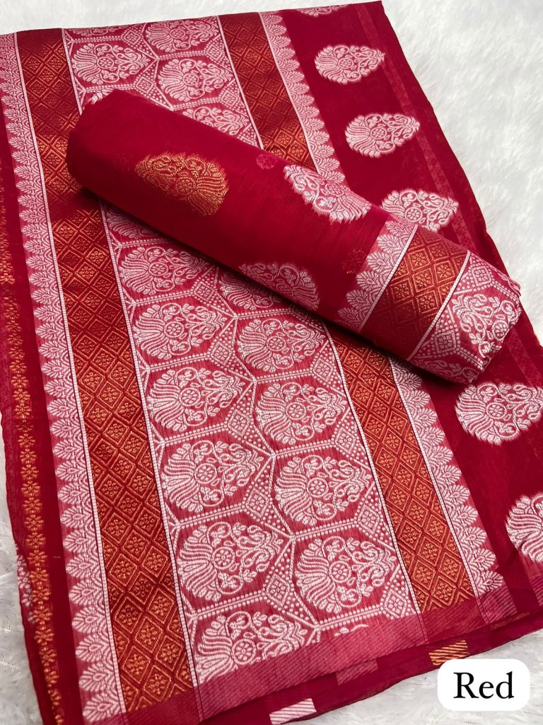 Red Ac cotton Assamese  Mekhela Chador  Sador Mekhela 