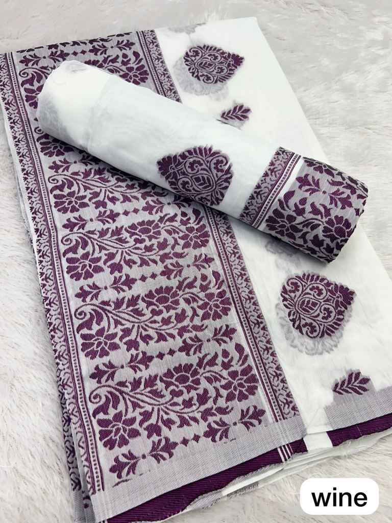 Wine Ac cotton Assamese  Mekhela Chador  Sador Mekhela 