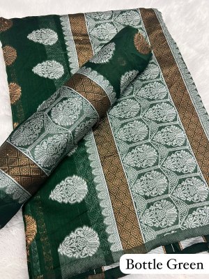 Bottle Green  Ac cotton Assamese  Mekhela Chador  Sador Mekhela 