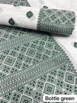 Bottle Green  Ac cotton Assamese  Mekhela Chador  Sador Mekhela 