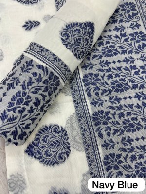 Navy Blue Ac cotton Assamese  Mekhela Chador  Sador Mekhela 