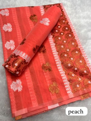 Peach Ac cotton Assamese  Mekhela Chador  Sador Mekhela 