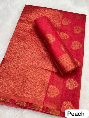 Peach Colour Ac cotton Assamese  Mekhela Chador  Sador Mekhela 