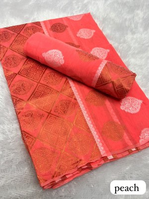 Peach Colour Ac cotton Assamese  Mekhela Chador  Sador Mekhela 