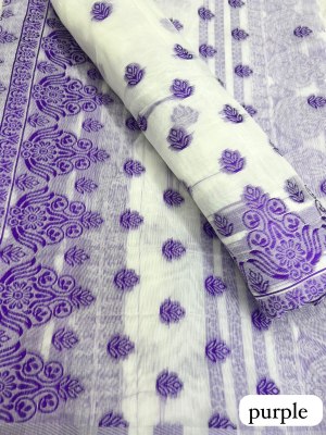 Purple Ac cotton Assamese Mekhela Chador  Sador Mekhela 