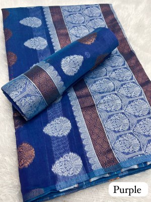 Purple  Ac cotton Assamese  Mekhela Chador  Sador Mekhela 