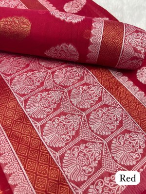 Red Ac cotton Assamese  Mekhela Chador  Sador Mekhela 