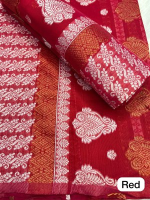 Red Colour Ac cotton Assamese  Mekhela Chador  Sador Mekhela 