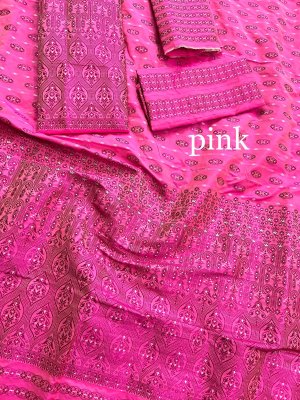 SuratBlouse Assamese Machine Weaving Mix Silk  Pink Mekhela  Chador   Mekhela Sador