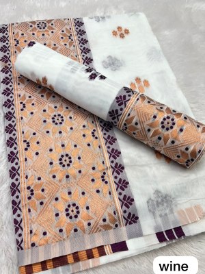 Wine Ac cotton Assamese  Mekhela Chador  Sador Mekhela 